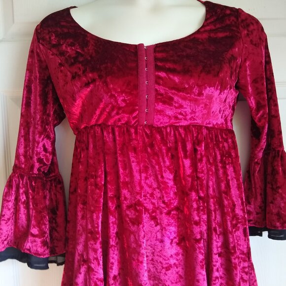Red Velvet Bell Sleeve Dress from Hot Topic - Picture 2 of 6